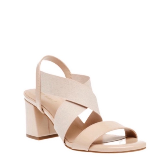 Anne Klein Slingback Block Heel Sandals iFlex Natural Cream Tan Size 10 - Picture 1 of 14